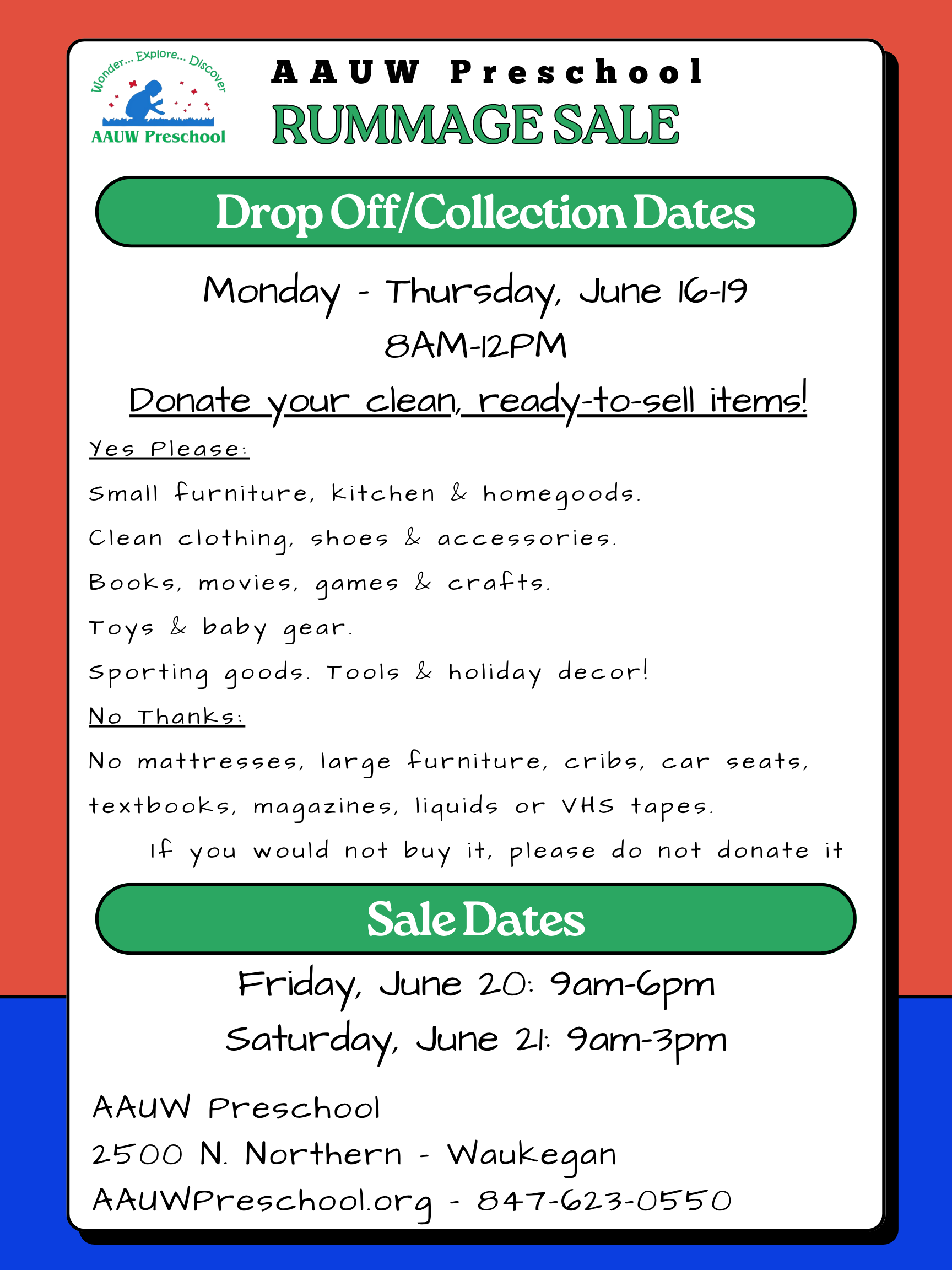 Orange Green Illustration Garage Sale Poster (1)